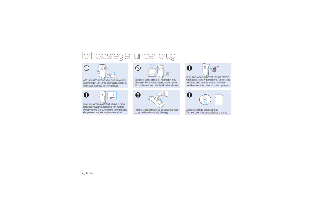 Samsung HMX-U10BP/EDC, HMX-U10RP/EDC, HMX-U10UP/EDC, HMX-U10EP/EDC, HMX-U10SP/EDC manual XDansk 