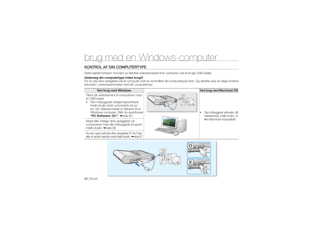 Samsung HMX-U10BP/EDC Brug med en Windows-computer, Kontrol AF DIN Computertype, Undersøg din computertype inden brug 