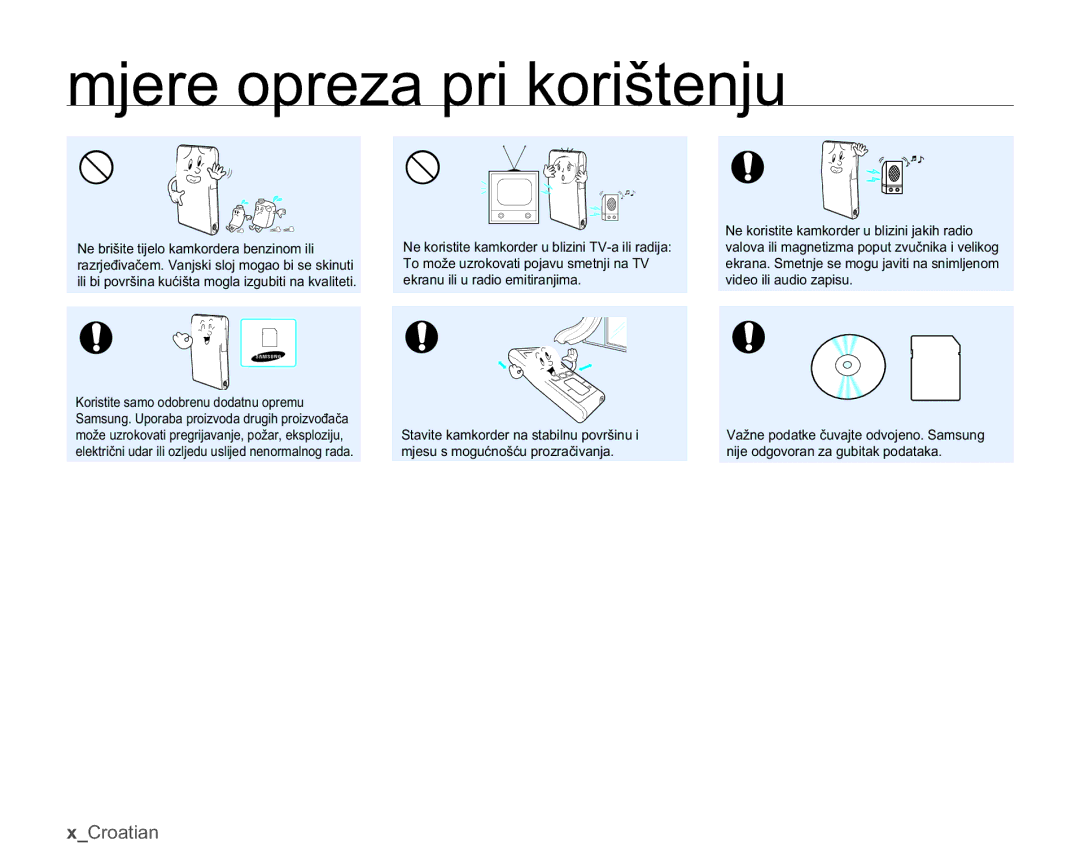 Samsung HMX-U10UP/EDC manual HnudqxLolXUdglrHplwludqmlpd YlghrLolDxglrDslvx, PMHVXVPRJXüQRãüXSURUDþLYDQMD 