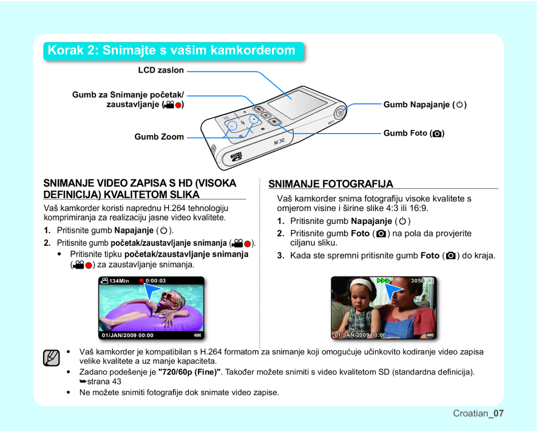 Samsung HMX-U10EP/EDC, HMX-U10BP/EDC manual DVORQ XPED6QLPDQMHSRþHWDN, Dxvwdyomdqmh XPE=RRP XPE1DSDMDQMH, XPEFoto 