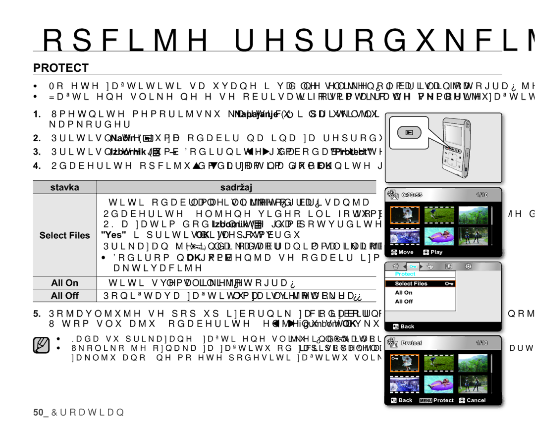 Samsung HMX-U10UP/EDC, HMX-U10BP/EDC manual 3527&7,  3ULWLVQLWHJXPE1DþLQ DRGDELUQDþLQDDUHSURGXNFLMX, Dnwlydflmh 