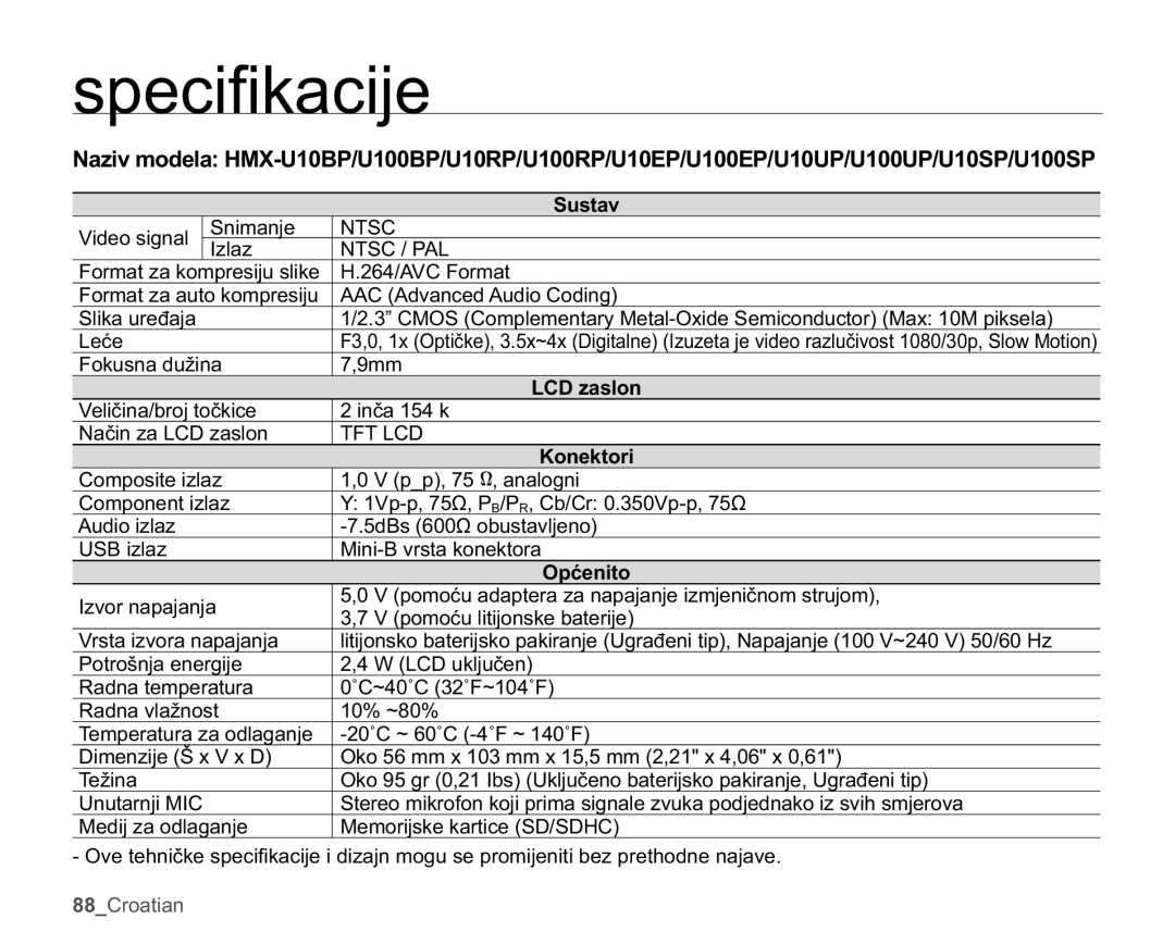 Samsung HMX-U10BP/EDC, HMX-U10RP/EDC, HMX-U10UP/EDC, HMX-U10EP/EDC manual Vshfl¿Ndflmh, 6XVWDY 