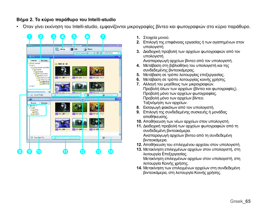 Samsung HMX-U10RP/EDC, HMX-U10BP/EDC, HMX-U10UP/EDC manual ǺȒȝĮȉȠțȪȡȚȠʌĮȡȐșȣȡȠĲȠȣ,QWHOOLVWXGLR,  ȈĲȠȚȤİȓĮȝİȞȠȪ 