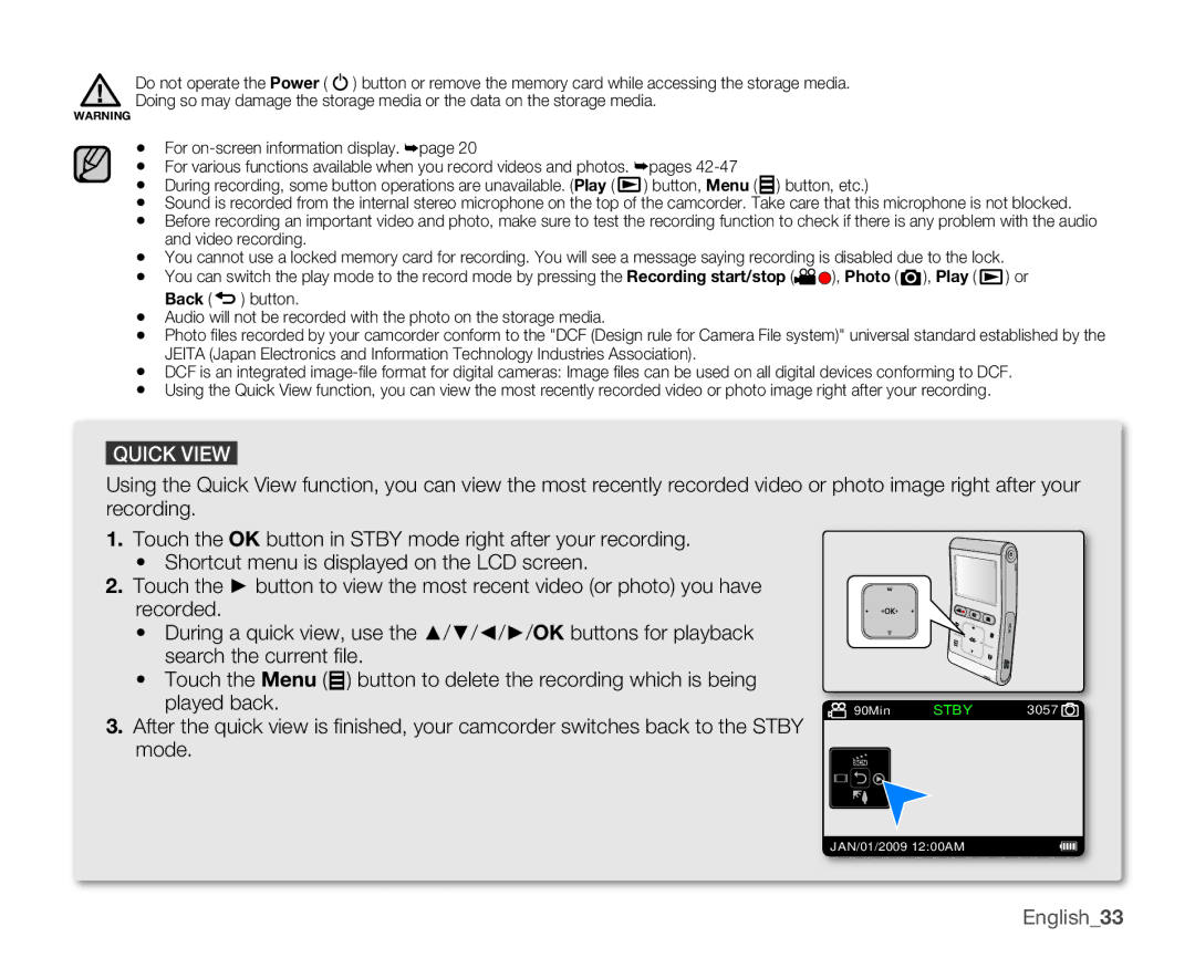 Samsung HMX-U10UN, HMX-U10EN, HMX-U100RN, HMX-U100UN, HMX-U100EN, HMX-U10BN Button, Menu Button, etc, Photo , Play Back 