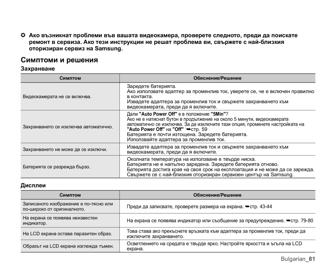 Samsung HMX-U10UP/EDC, HMX-U10RP/EDC, HMX-U10EP/EDC manual Ɋɢɦɩɬɨɦɢɢɪɟɲɟɧɢɹ, Ɂɚɯɪɚɧɜɚɧɟ, Ⱦɢɫɩɥɟɢ, Ɋɢɦɩɬɨɦ ɈɛɹɫɧɟɧɢɟɊɟɲɟɧɢɟ 