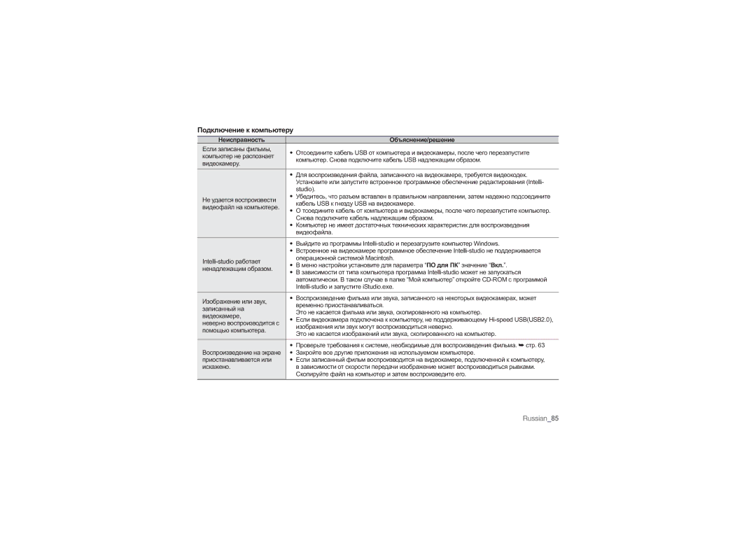 Samsung HMX-U10BP/XER, HMX-U10RP/XER, HMX-U10SP/XER, HMX-U10UP/XER manual Подключение к компьютеру 