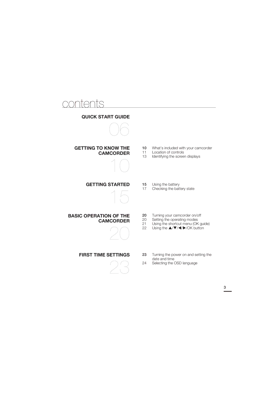 Samsung HMX-U15WP/EDC, HMX-U15BP/EDC, HMX-U15OP/EDC, HMX-U15LP/EDC manual Contents 