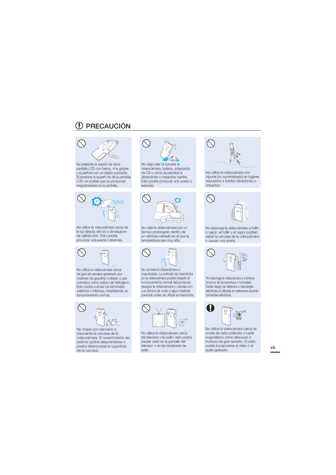 Samsung HMX-U20BP/EDC manual Precaución 