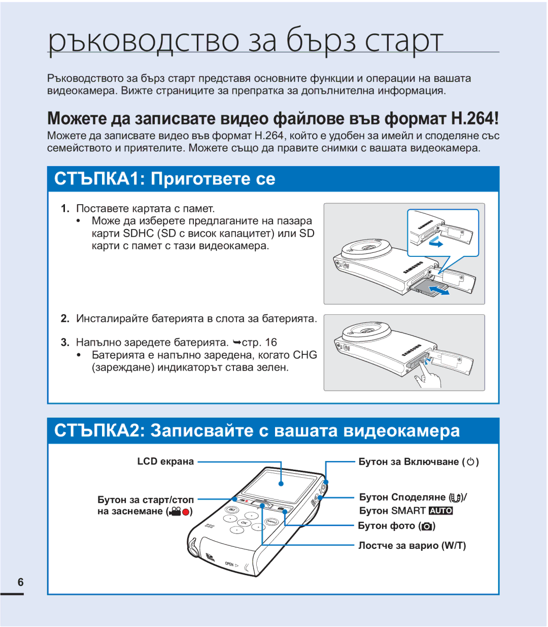 Samsung HMX-U20BP/EDC manual Ɇɨɠɟɬɟɞɚɡɚɩɢɫɜɚɬɟɜɢɞɟɨɮɚɣɥɨɜɟɜɴɜɮɨɪɦɚɬ+, Ȼɭɬɨɧɡɚȼɤɥɸɱɜɚɧɟ 