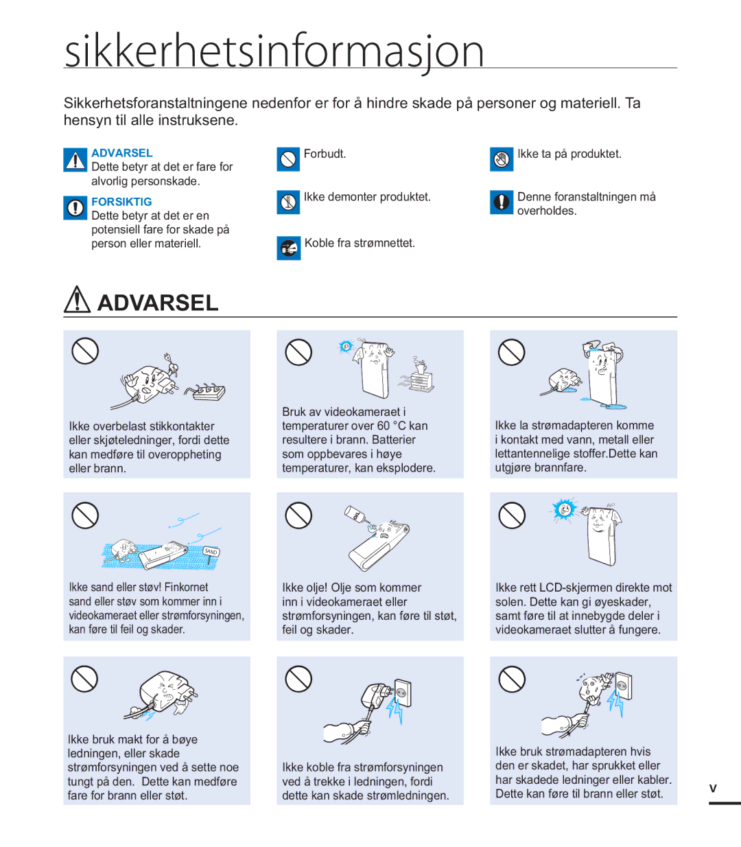 Samsung HMX-U20BP/EDC manual Sikkerhetsinformasjon, Overholdes, Koble fra strømnettet 