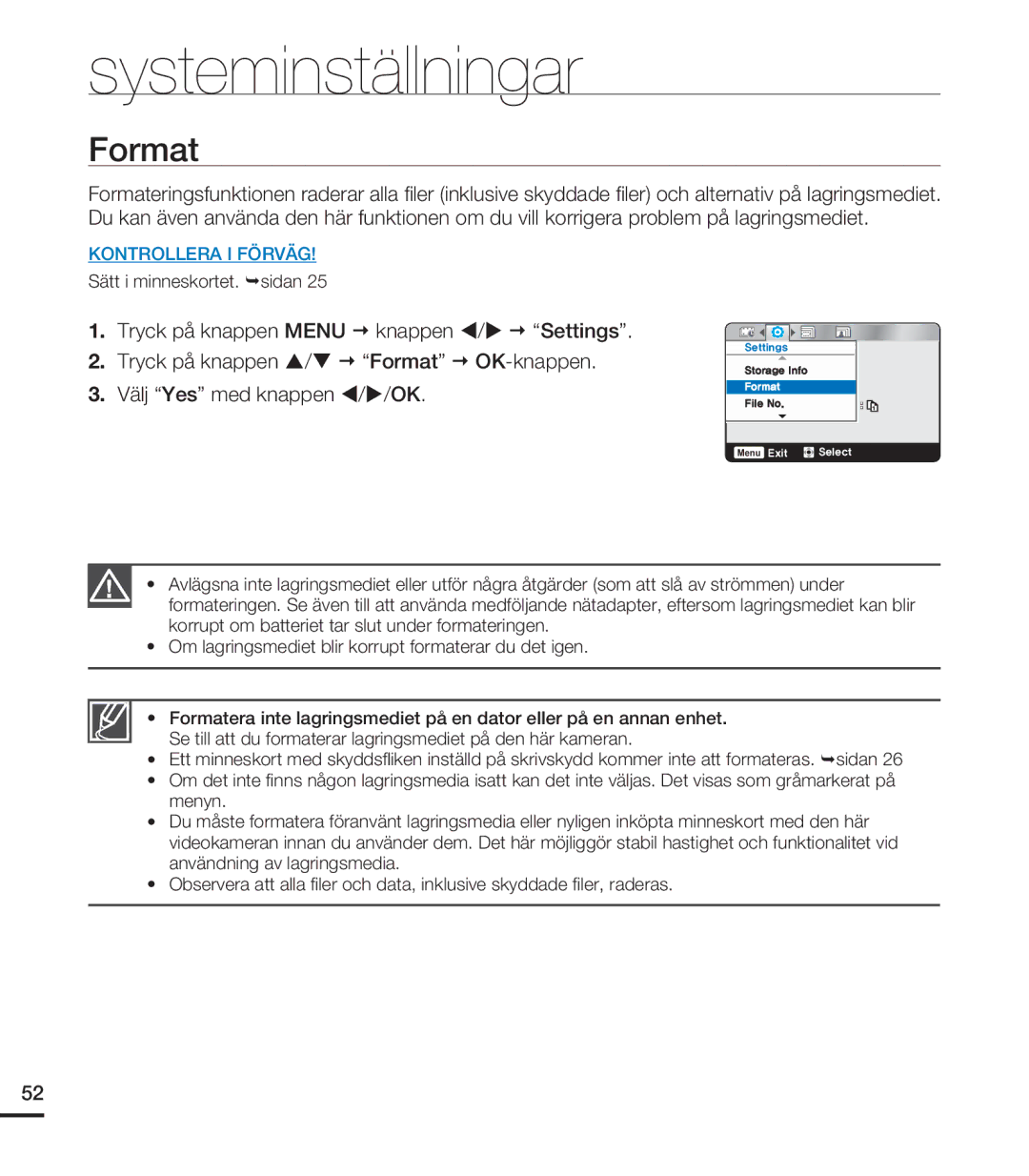 Samsung HMX-U20BP/EDC manual Format 