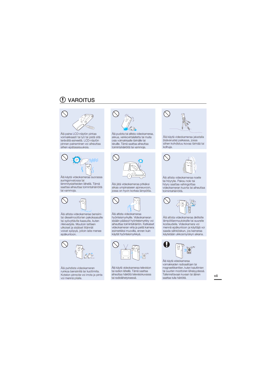 Samsung HMX-U20BP/EDC manual Varoitus 