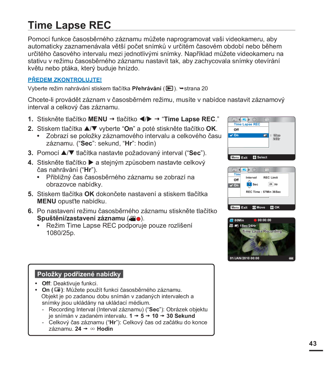 Samsung HMX-U20BP/EDC, HMX-U20RP/EDC 7LPH/DSVH5, NYČWXQHERSWiNDNWHUêEXGXMHKQtGR, LQWHUYDODFHONRYêþDViQDPX 