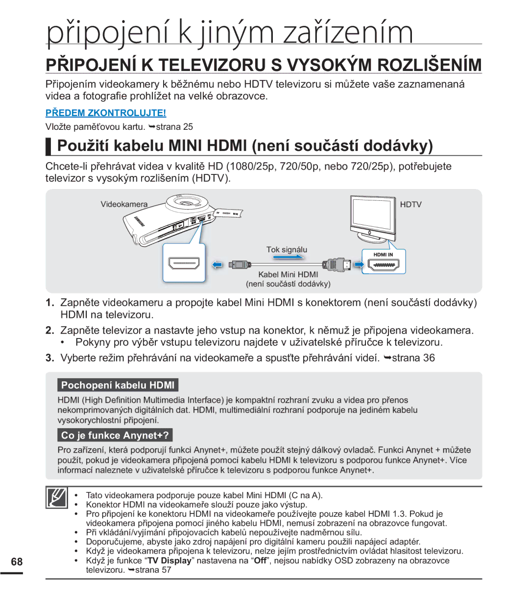 Samsung HMX-U20LP/EDC, HMX-U20RP/EDC, HMX-U20BP/EDC Připojení k jiným zařízením, 3ě,32-1Ë.7/9,=2586962.é052=/,â1Ë0 