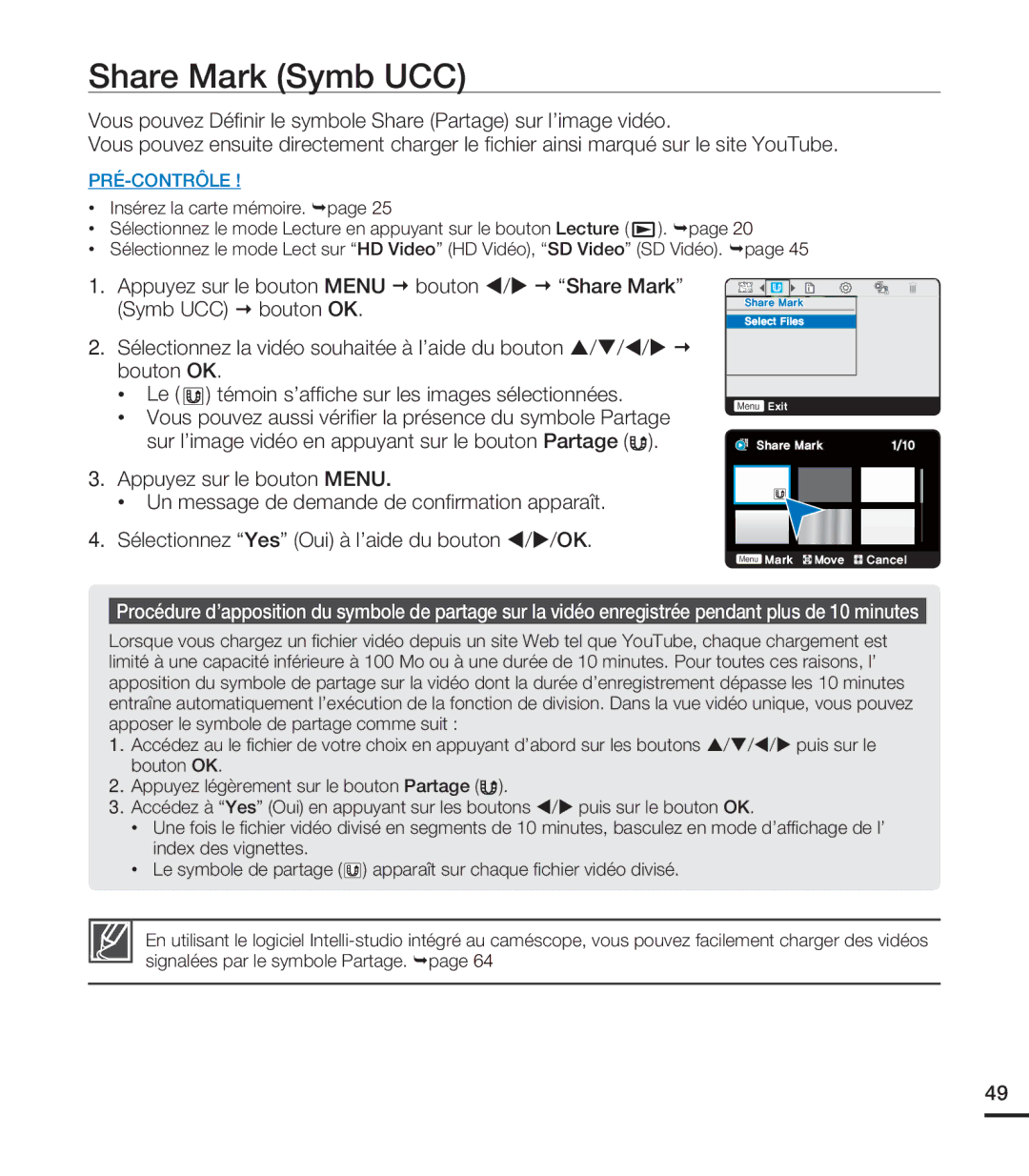 Samsung HMX-U20BP/EDC, HMX-U20RP/EDC manual Share Mark Symb UCC 