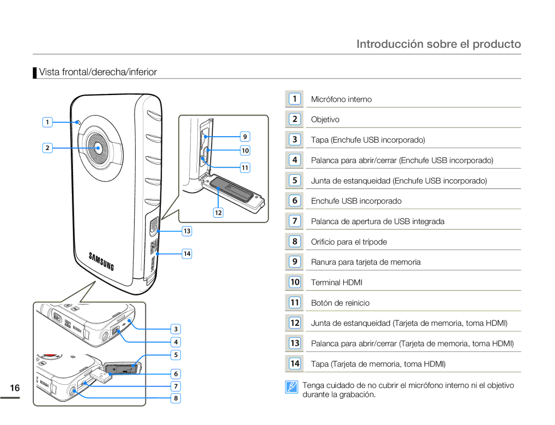 Samsung HMX-W200TP/EDC, HMX-W200RP/EDC manual Introducción sobre el producto 