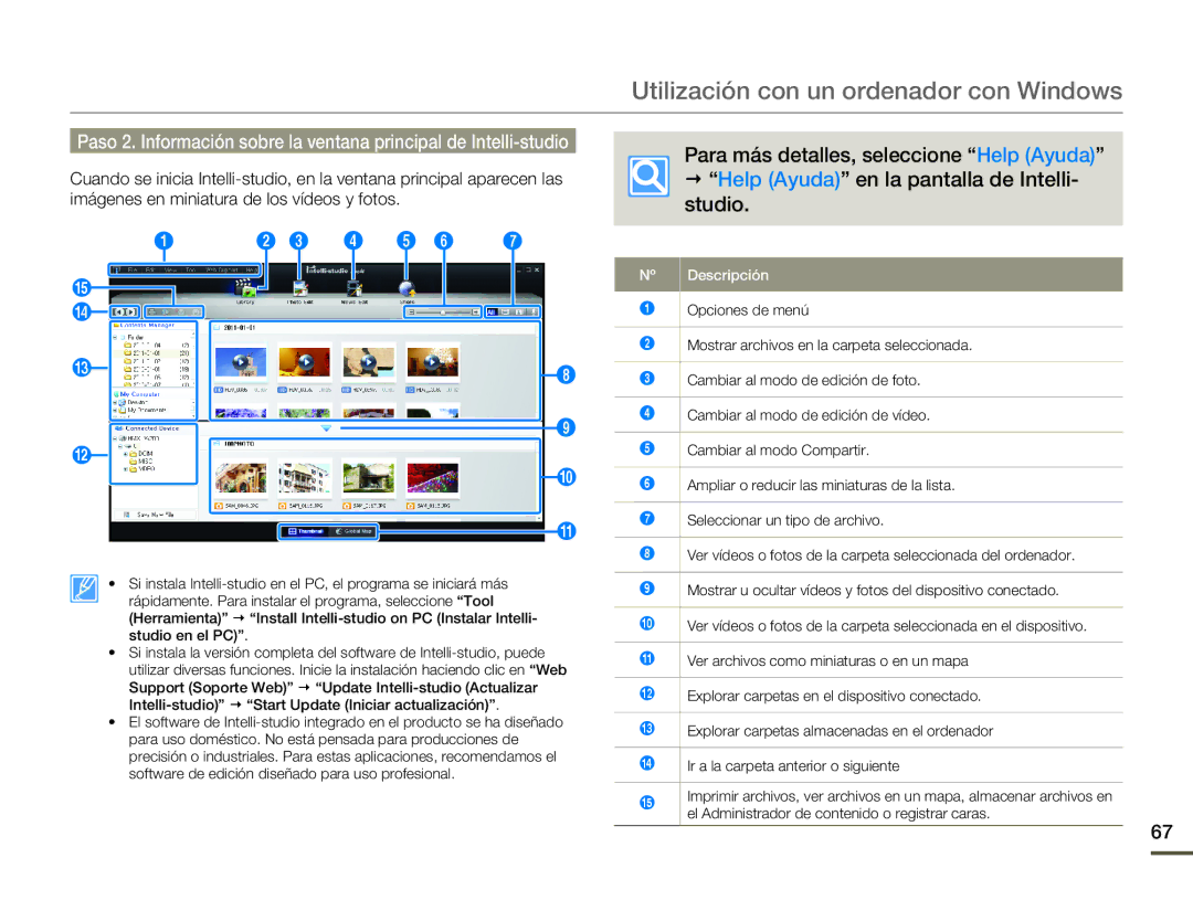 Samsung HMX-W200RP/EDC, HMX-W200TP/EDC manual Descripción, Ir a la carpeta anterior o siguiente 