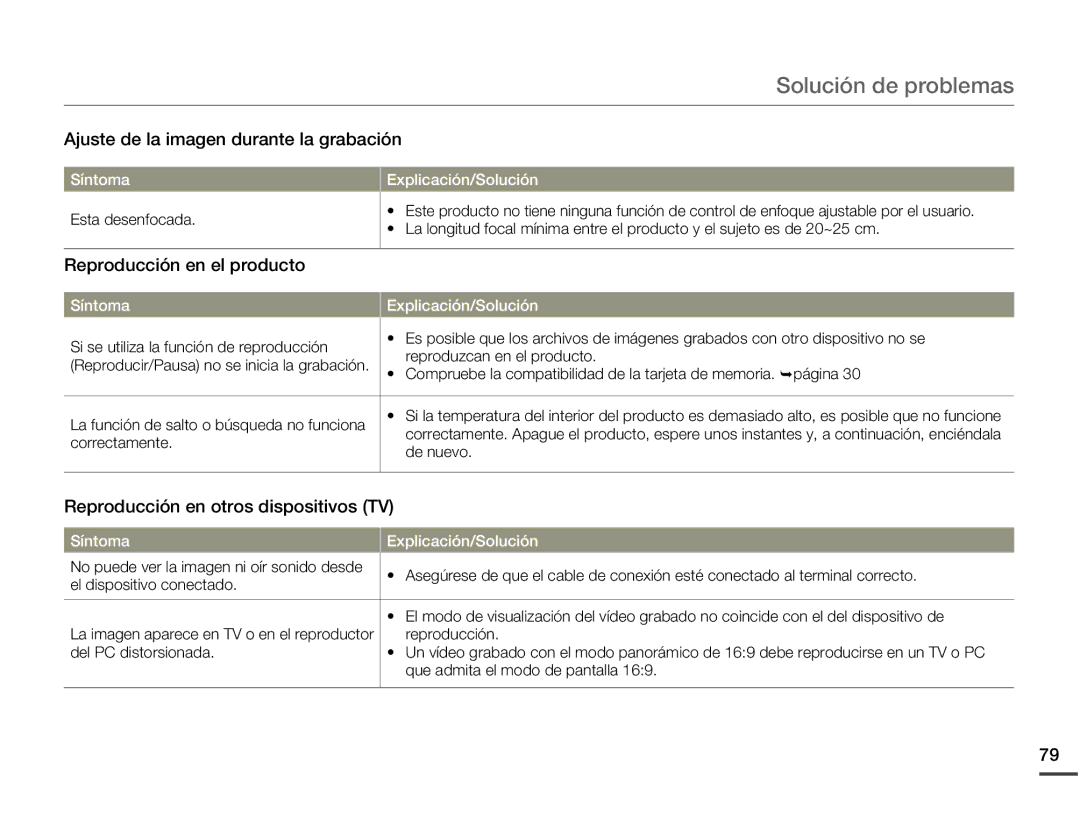 Samsung HMX-W200RP/EDC, HMX-W200TP/EDC manual Ajuste de la imagen durante la grabación, Reproducción en el producto 