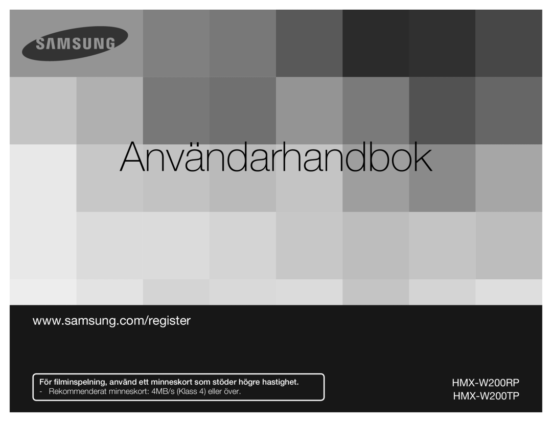 Samsung HMX-W200RP/EDC, HMX-W200TP/EDC manual Användarhandbok 