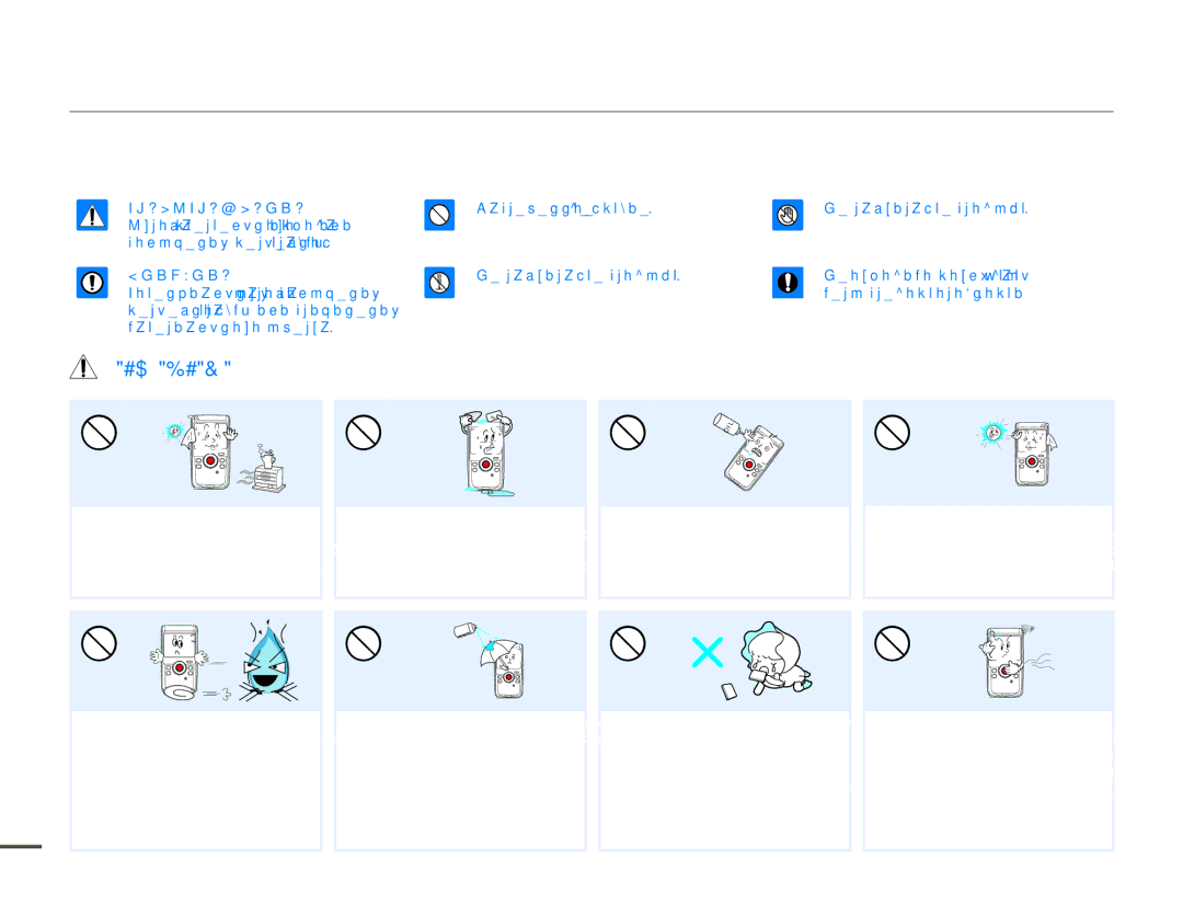 Samsung HMX-W200TP/EDC, HMX-W200TP/XER, HMX-W200RP/XER manual Информация по вопросам безопасности, Предупреждение 