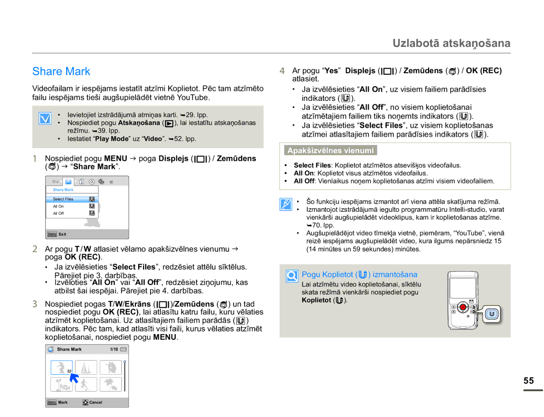 Samsung HMX-W200TP/EDC manual Share Mark, 6KDUH0DUN´, SRJD2.5&, $USRJX HV Lvsohmv / =HPǌGHQV / OK5& 