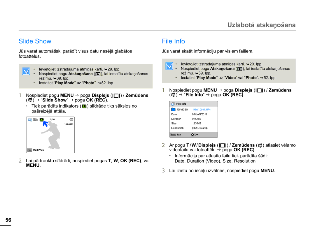 Samsung HMX-W200TP/EDC manual 6OLGH6KRZ LOH,QIR, Irwrdwwɲoxv, YLGHRIDLOXYDLIRWRDWWƝOXJSRJDOK5& 