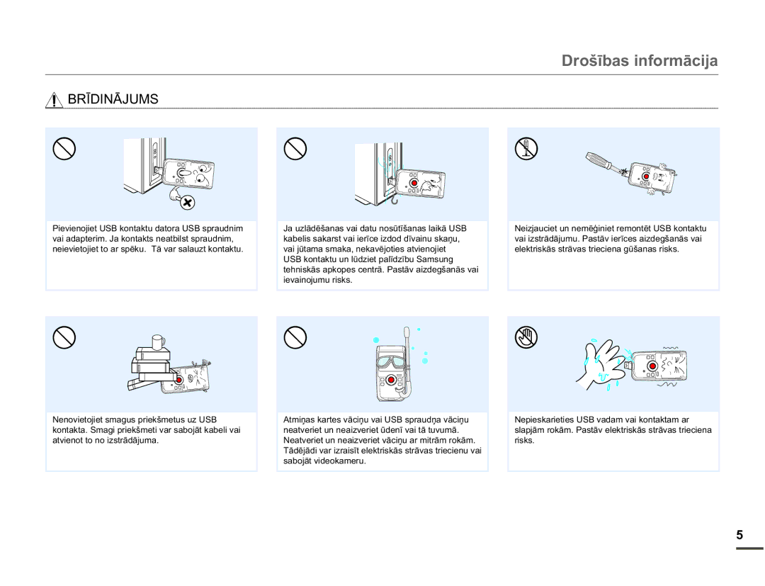 Samsung HMX-W200TP/EDC manual URãƯEDVLQIRUPƗFLMD, LhydlqrmxpxUlvnv, DwylhqrwWrQrLvwuɨgɨmxpd, VdermɨwYlghrndphux 