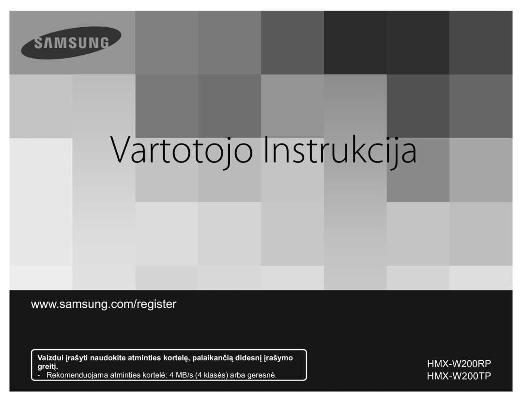 Samsung HMX-W200TP/EDC manual Vartotojo Instrukcija 