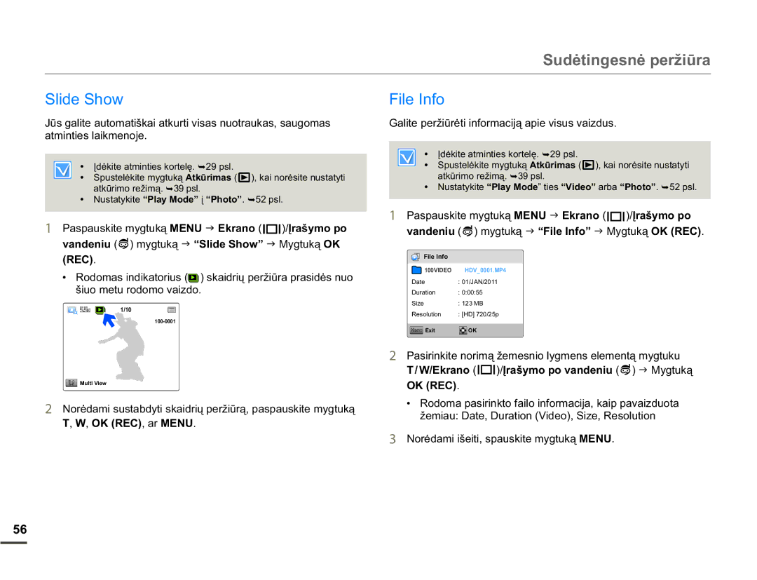 Samsung HMX-W200TP/EDC manual 6OLGH6KRZ, Loh,Qir, DwplqwlhvOdlnphqrmh, WOk RecDuMenu 