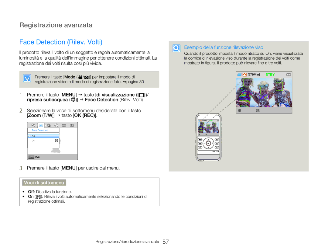 Samsung HMX-W350BP/EDC, HMX-W300RP/EDC, HMX-W300BP/EDC Face Detection Rilev. Volti, Esempio della funzione rilevazione viso 