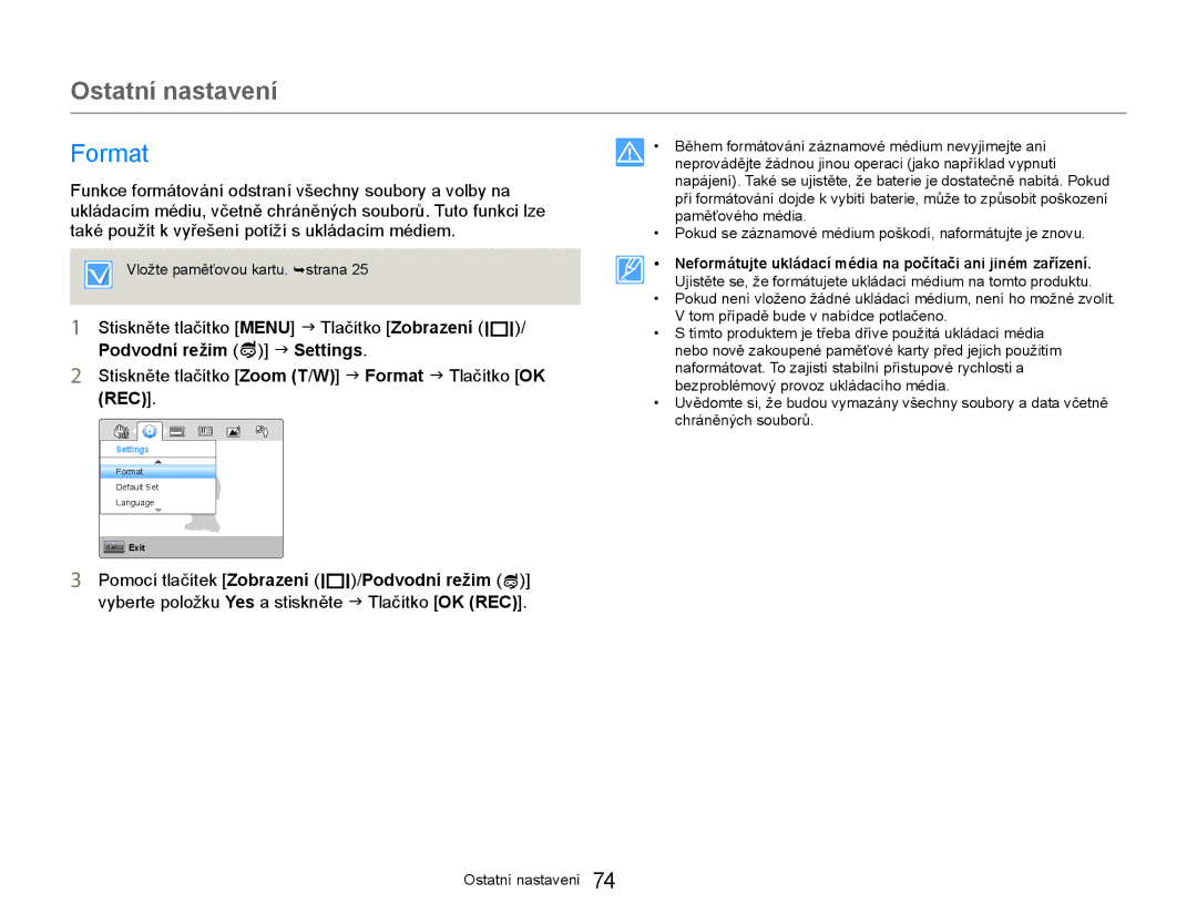 Samsung HMX-W300YP/EDC manual Format 