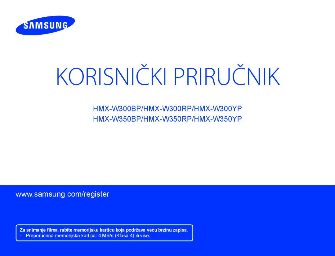 Samsung HMX-W300YP/EDC manual Korisnič KI Priručni K 