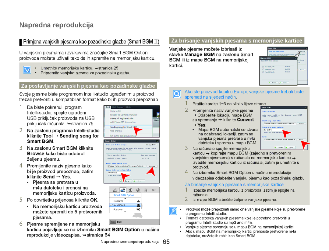 Samsung HMX-W300YP/EDC manual Za brisanje vanjskih pjesama s memorijske kartice, € Yes 