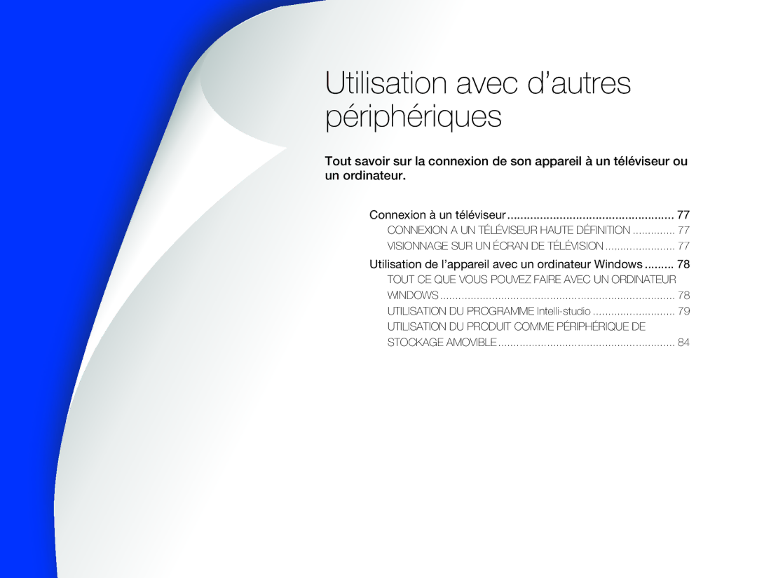 Samsung HMX-W350BP/EDC, HMX-W350RP/EDC, HMX-W300RP/EDC manual Utilisation avec d’autres Périphériques, Un ordinateur 