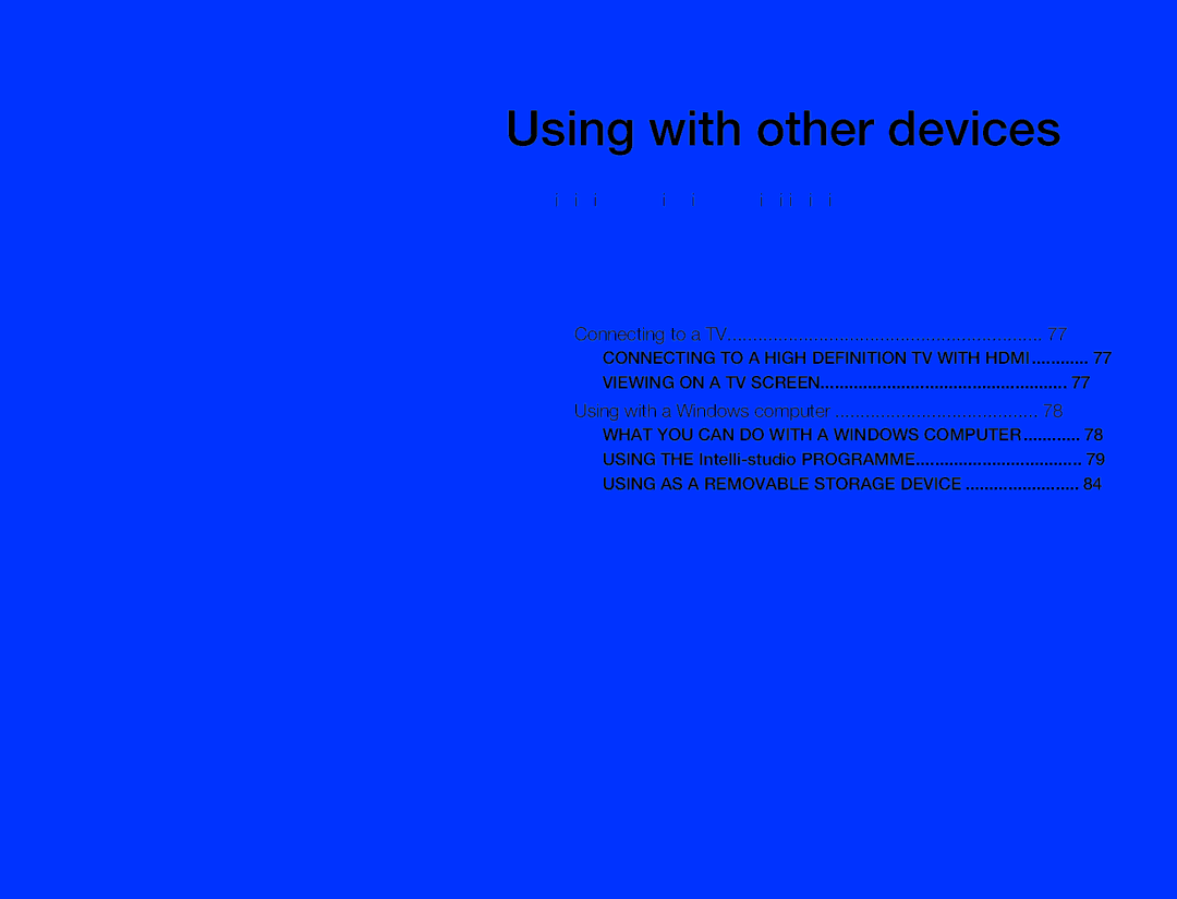 Samsung HMX-W300BP/XER, HMX-W350RP/EDC Using with other devices, Learn how to connect your product to a TV or computer 