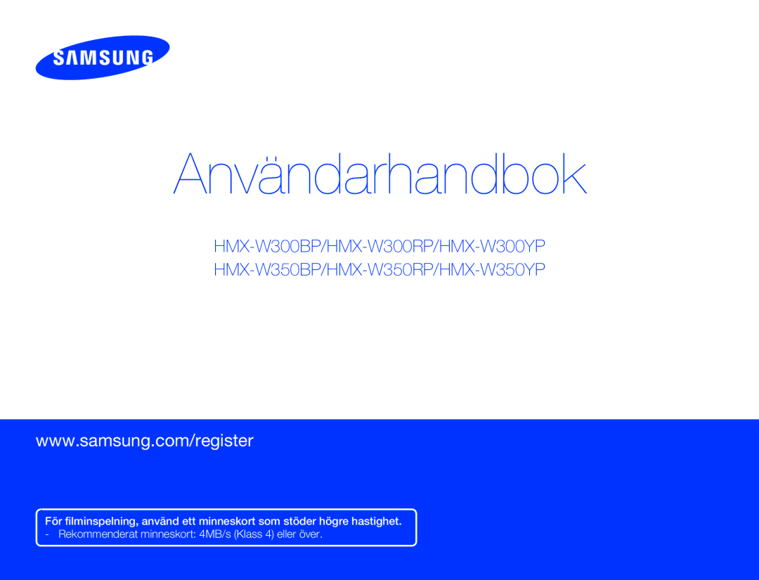 Samsung HMX-W300YP/EDC manual Korisnič KI Priručni K 