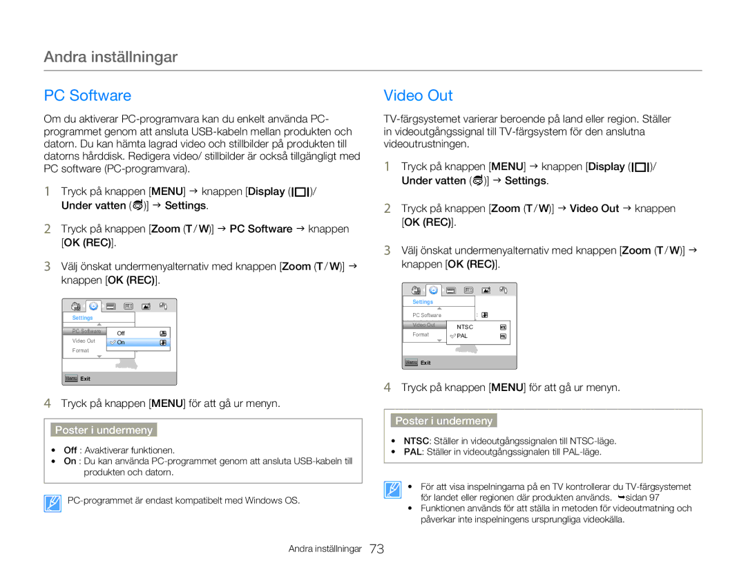 Samsung HMX-W300YP/EDC, HMX-W350YP/EDC manual PC Software Video Out 