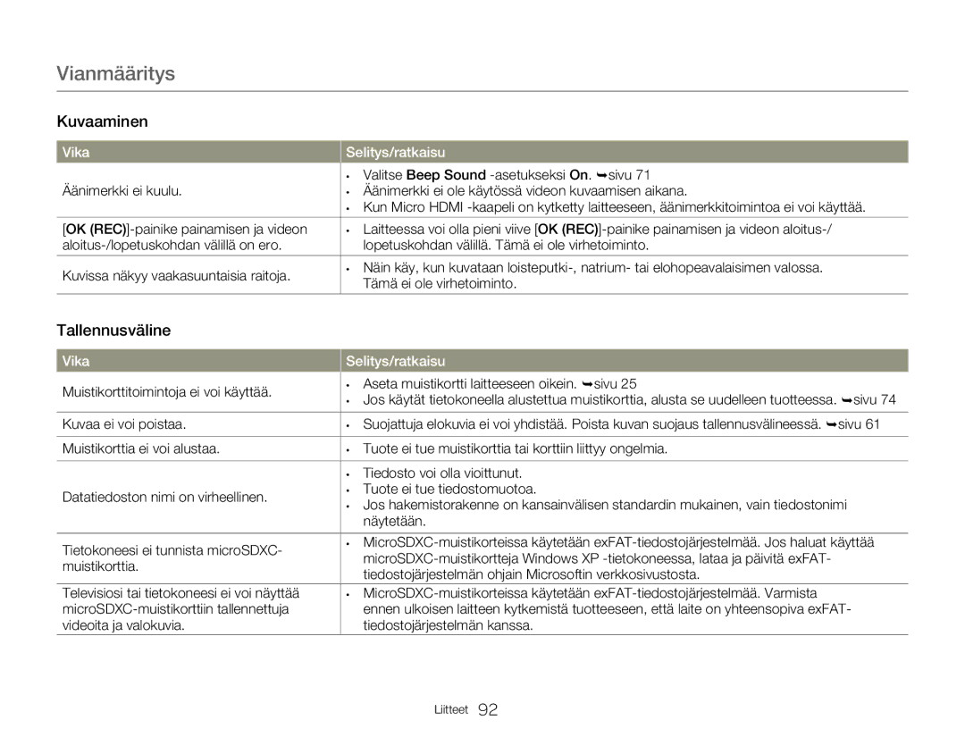 Samsung HMX-W350YP/EDC, HMX-W300YP/EDC manual Tallennusväline, Valitse Beep Sound -asetukseksi On. ¬sivu 