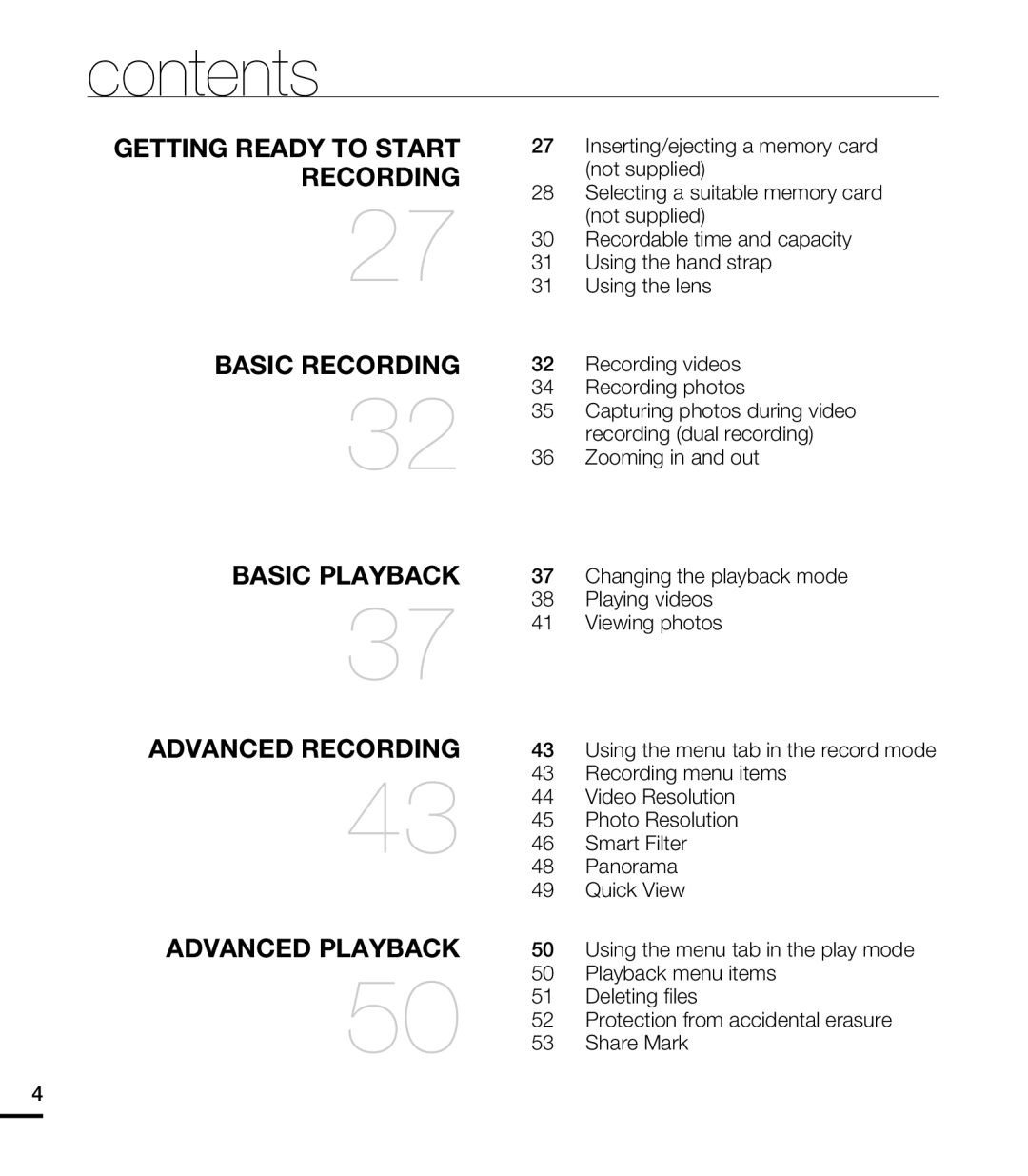 Samsung HMXE10BNX, HMXE10WNX user manual Getting Ready to Start 