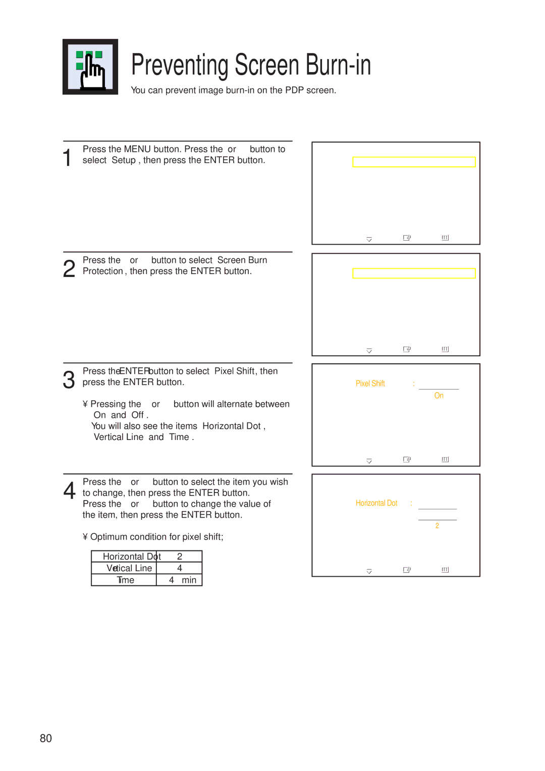 Samsung HP-P3761 manual Preventing Screen Burn-in 