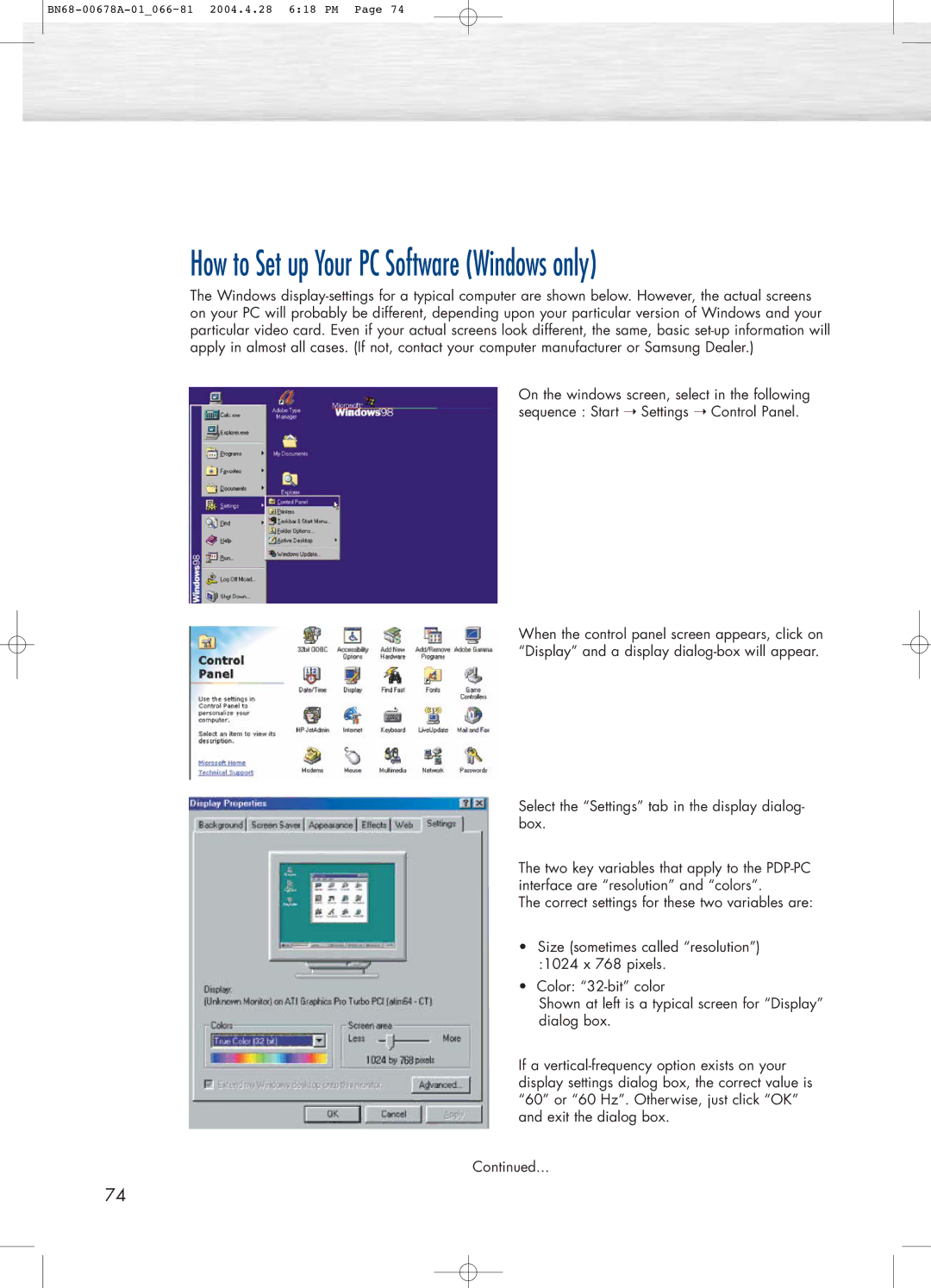 Samsung HP-P4261 manual How to Set up Your PC Software Windows only 