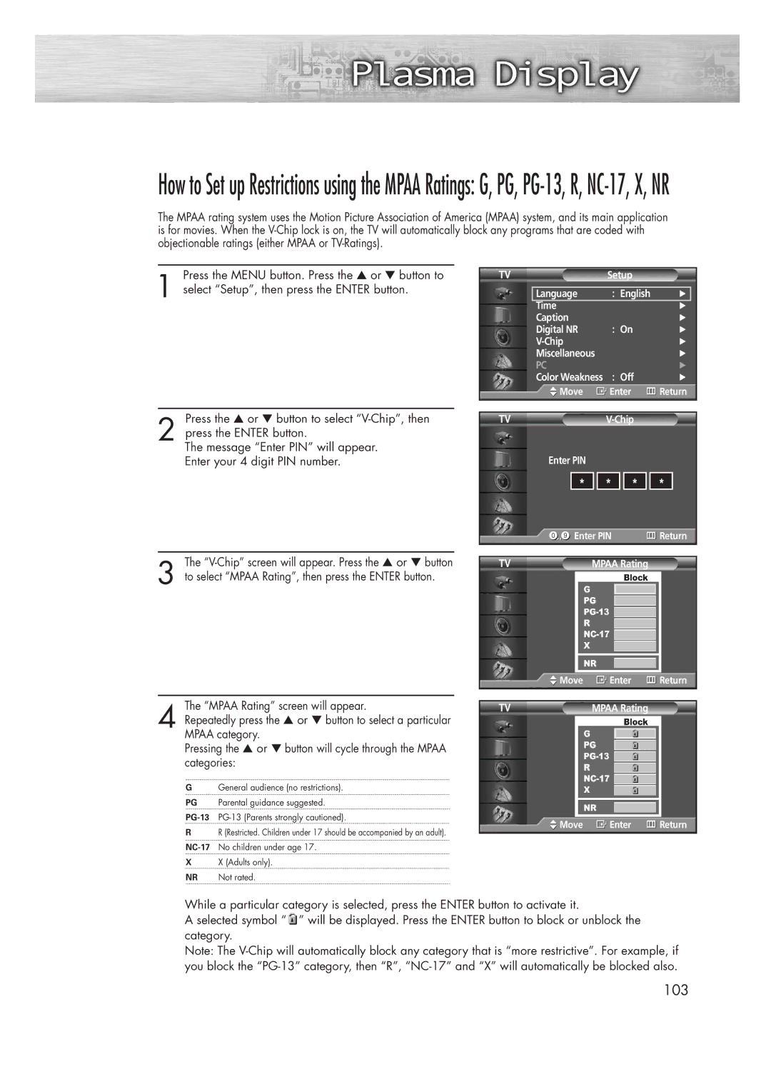 Samsung HP-P5031 manual 103 