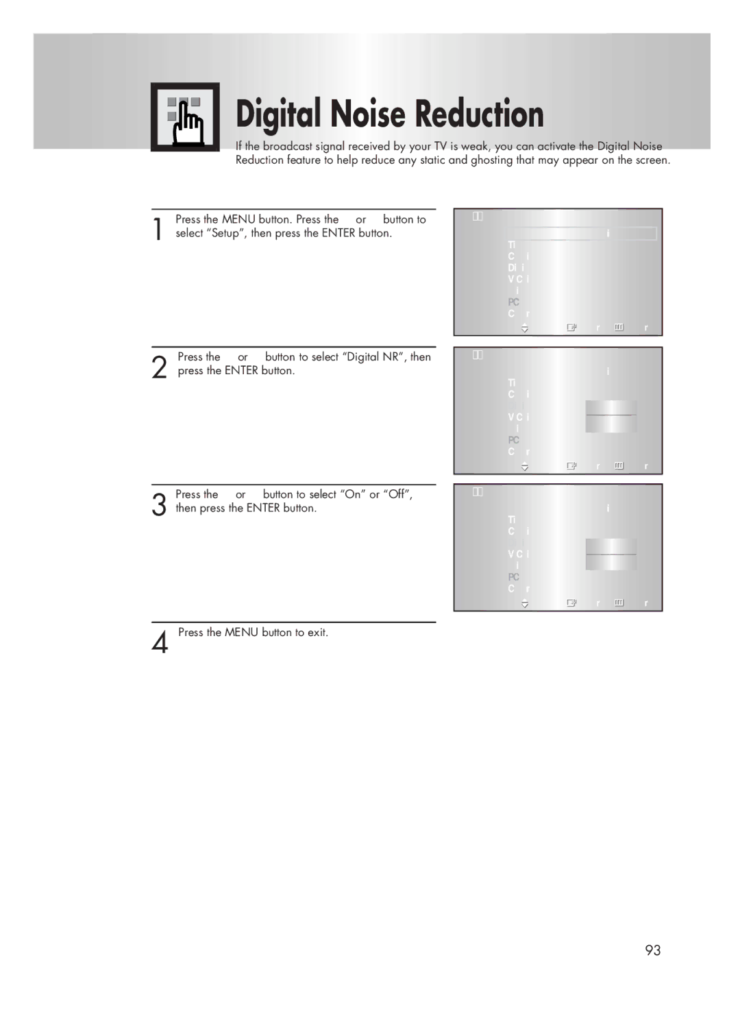 Samsung HP-P5031 manual Digital Noise Reduction 