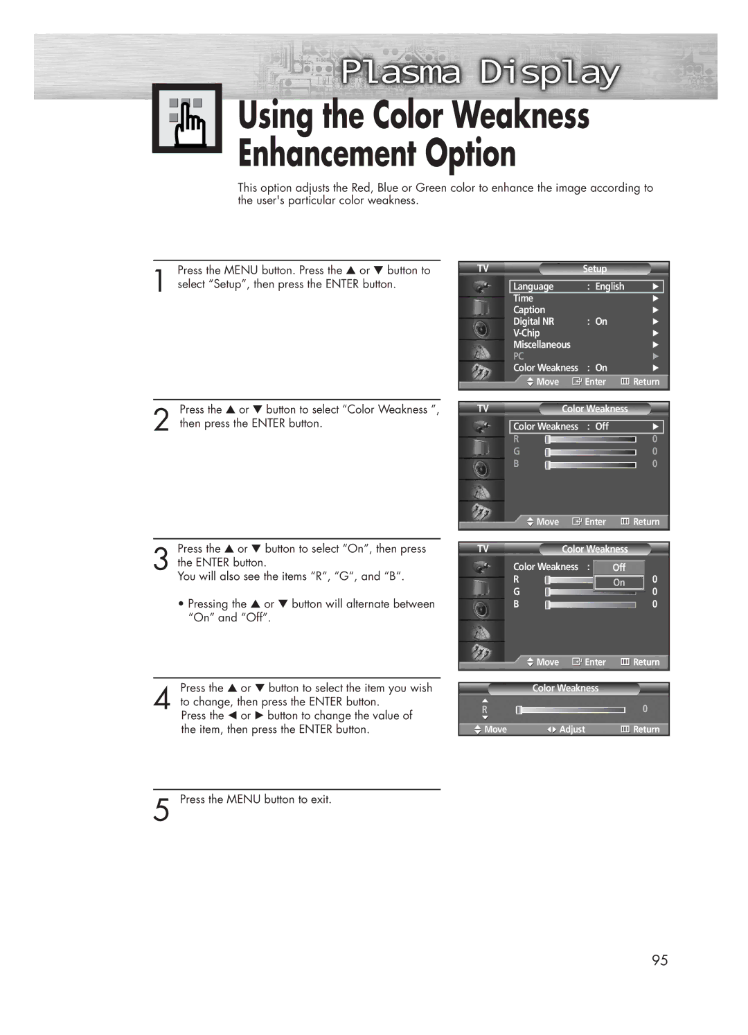 Samsung HP-P5031 manual Using the Color Weakness Enhancement Option 