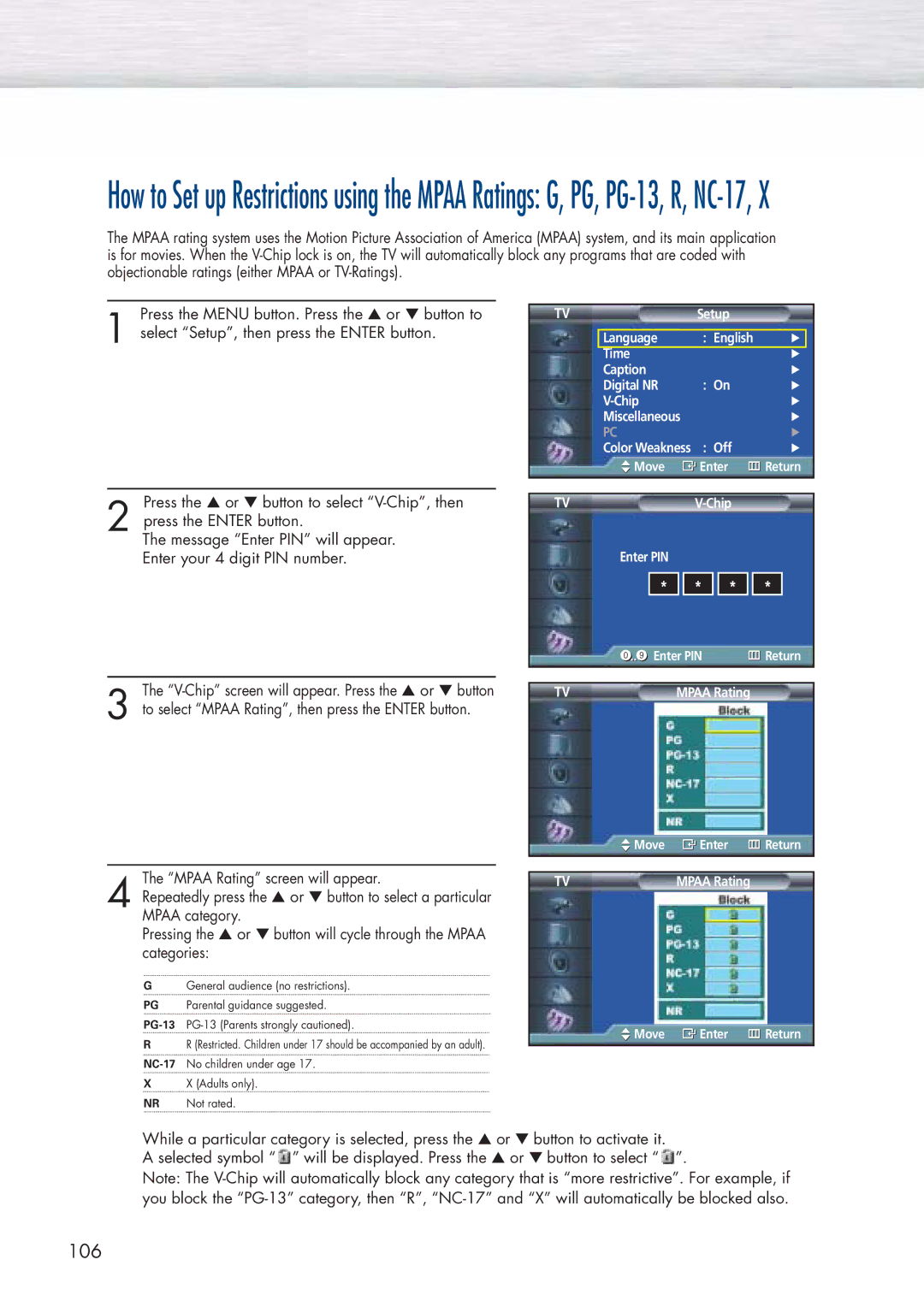 Samsung HP-P5071 manual 106 