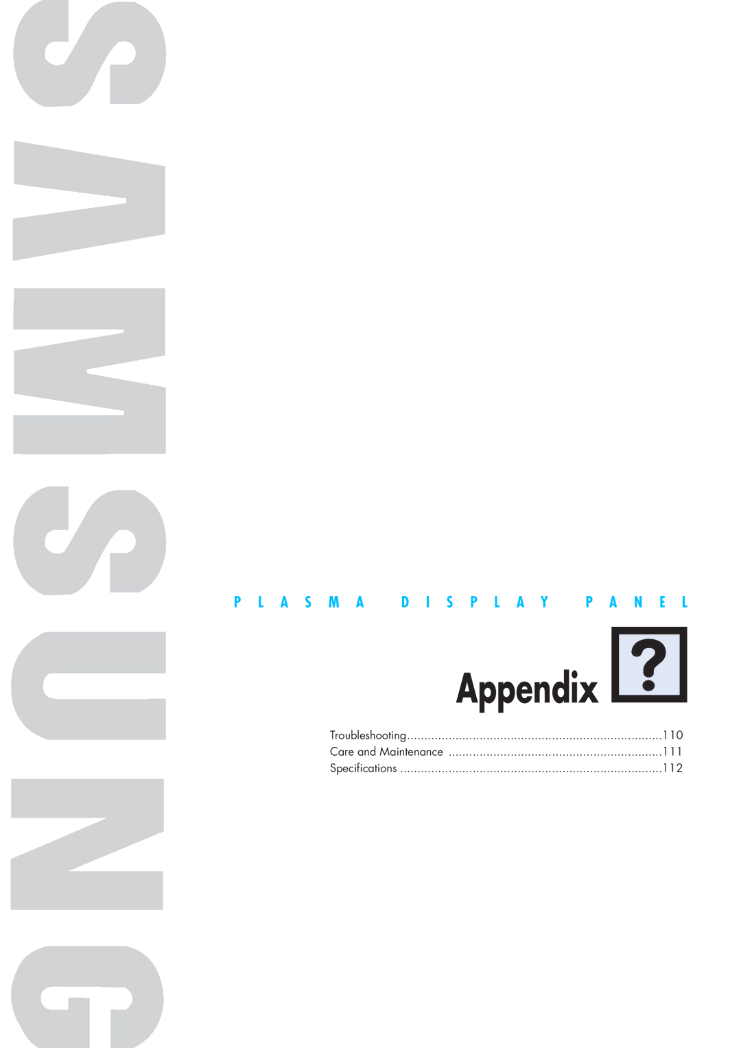 Samsung HP-P5071 manual Appendix 