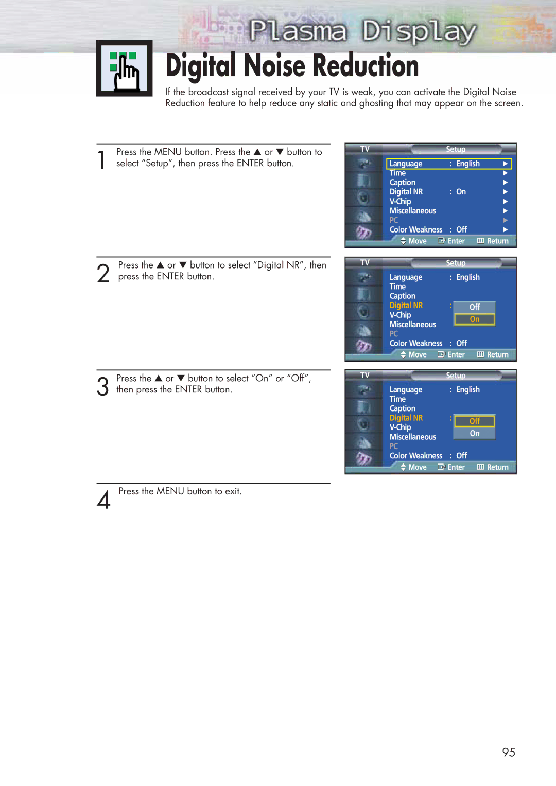 Samsung HP-P5071 manual Digital Noise Reduction 