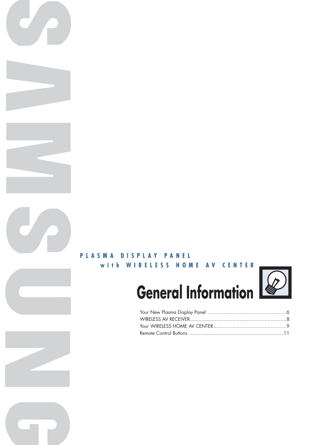 Samsung HP-P5091 manual General Information 