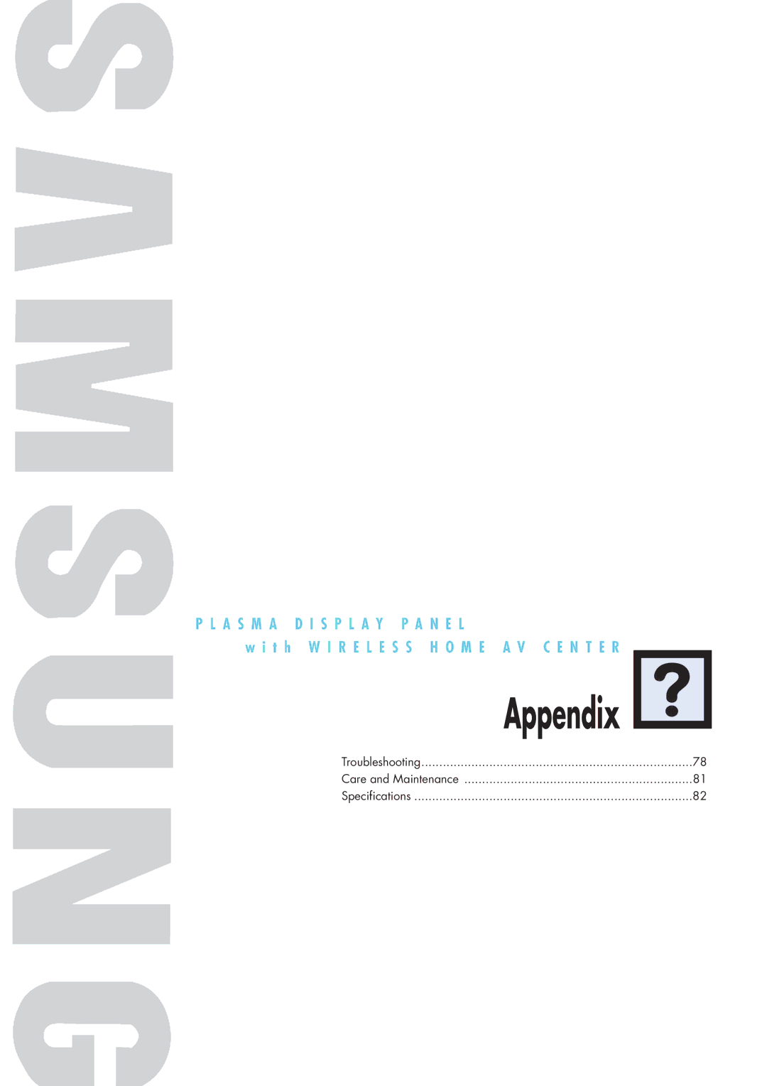 Samsung HP-P5091 manual Appendix 