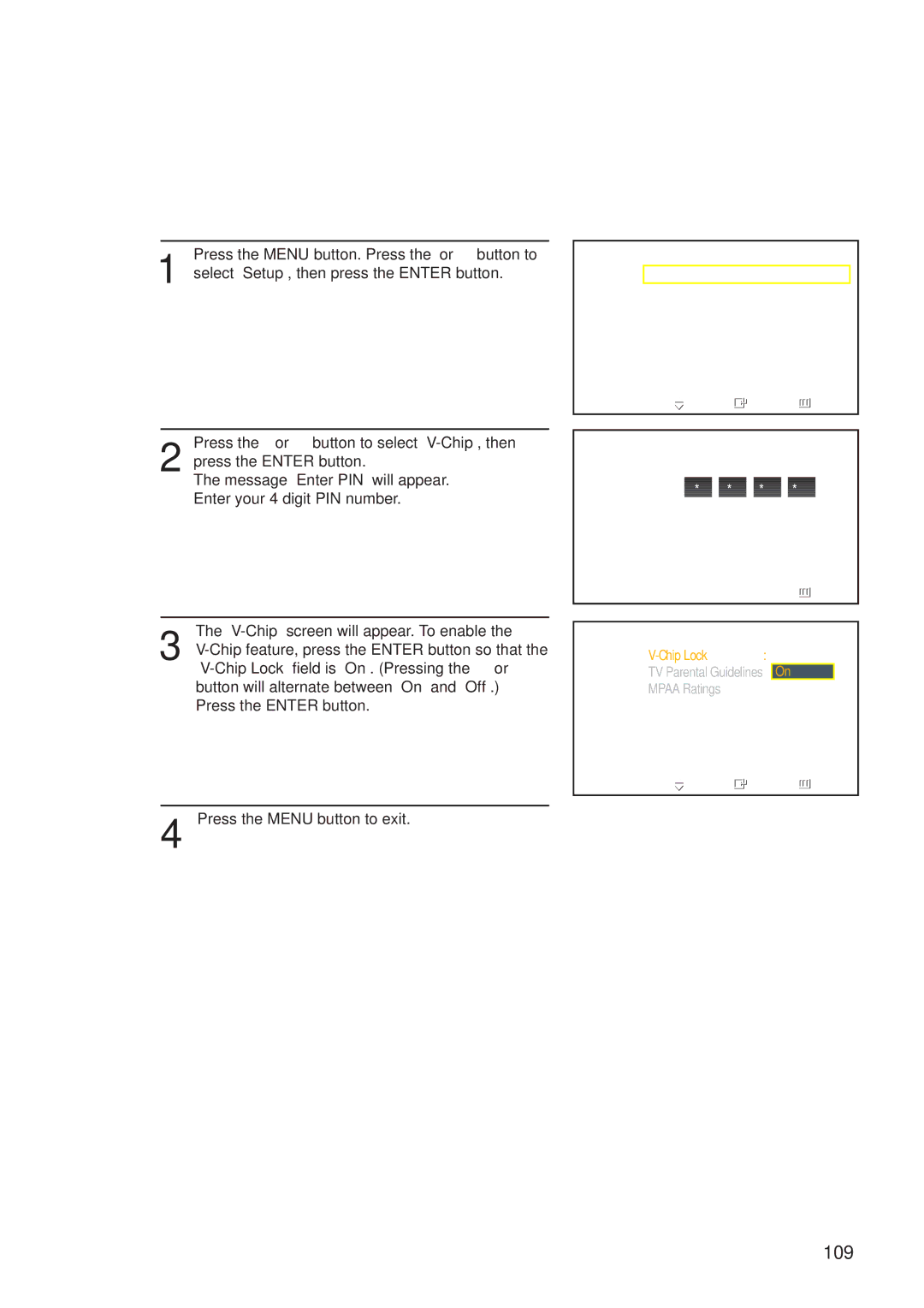 Samsung HP-P5581 manual How to Enable/Disable the V-Chip 